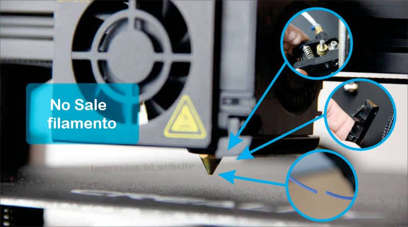 No sale filamento por el extrusor