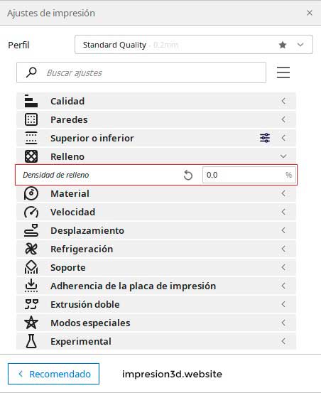 Como calibrar el flujo de tu impresora 3D-Densidad de relleno