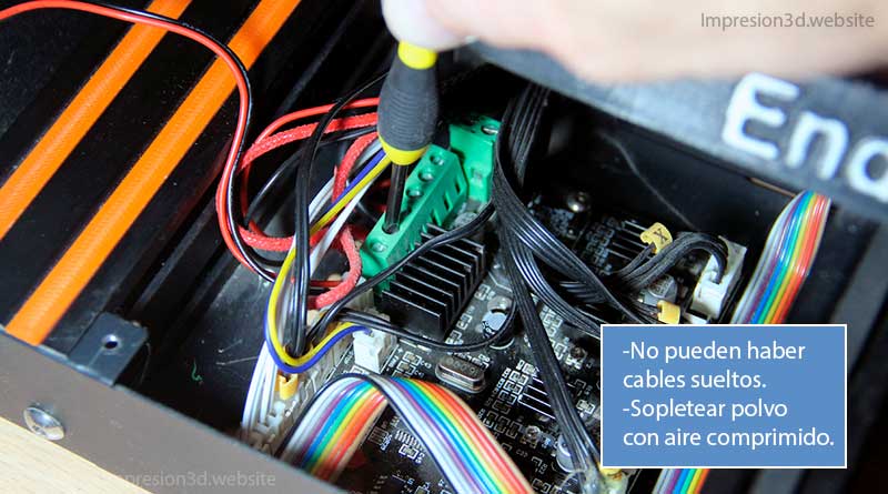 Cables ajustados y libres de polvo