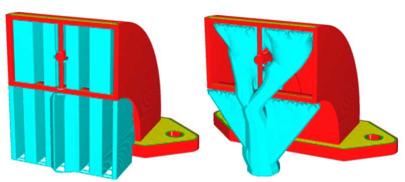 Configuraciones de soportes en Cura-Estructura de soportes