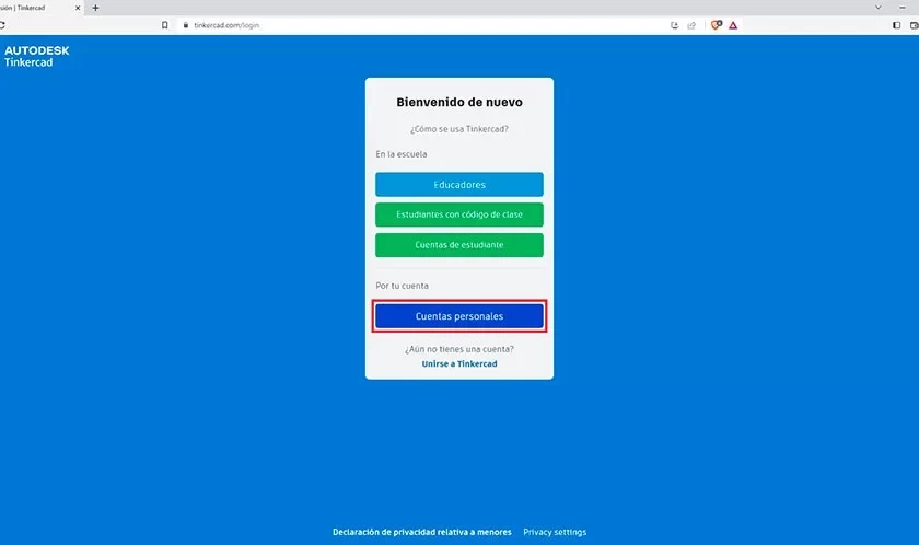 Llaveros con nombre 3D-iniciar sesion en Tinkercad
