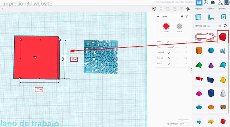 3D QR-crear cubo