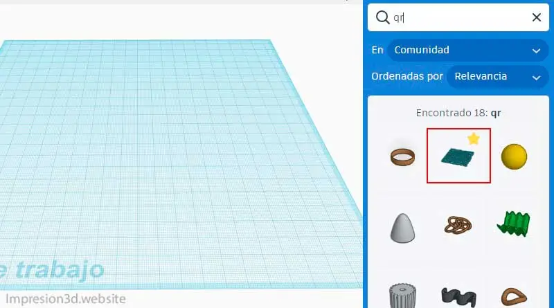 QR en 3D-Seleccionar codigo QR