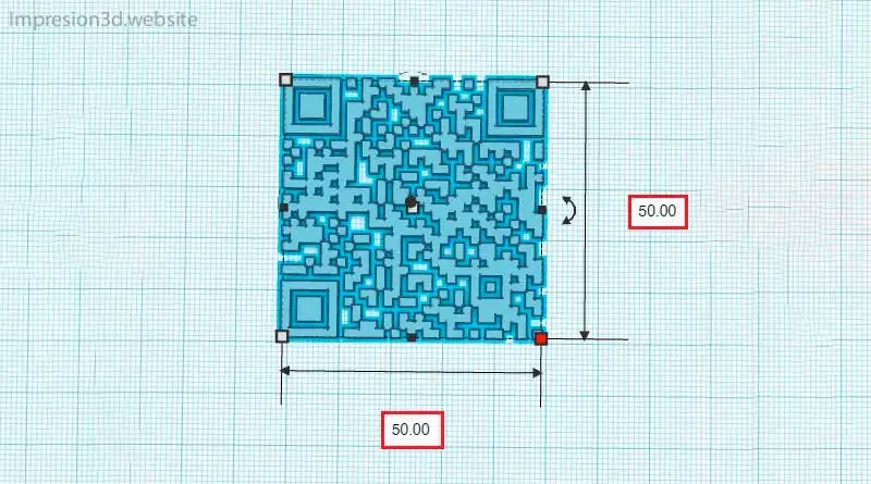 Cambiar tamaño QR en Tinkercad
