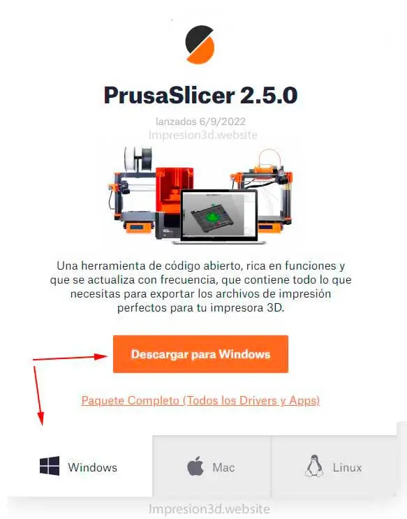 PrusaSlicer descargar para Windows