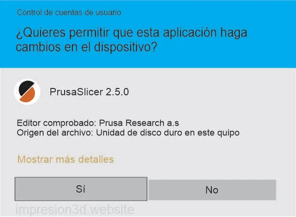 PrusaSlicer instalar en Windows 10