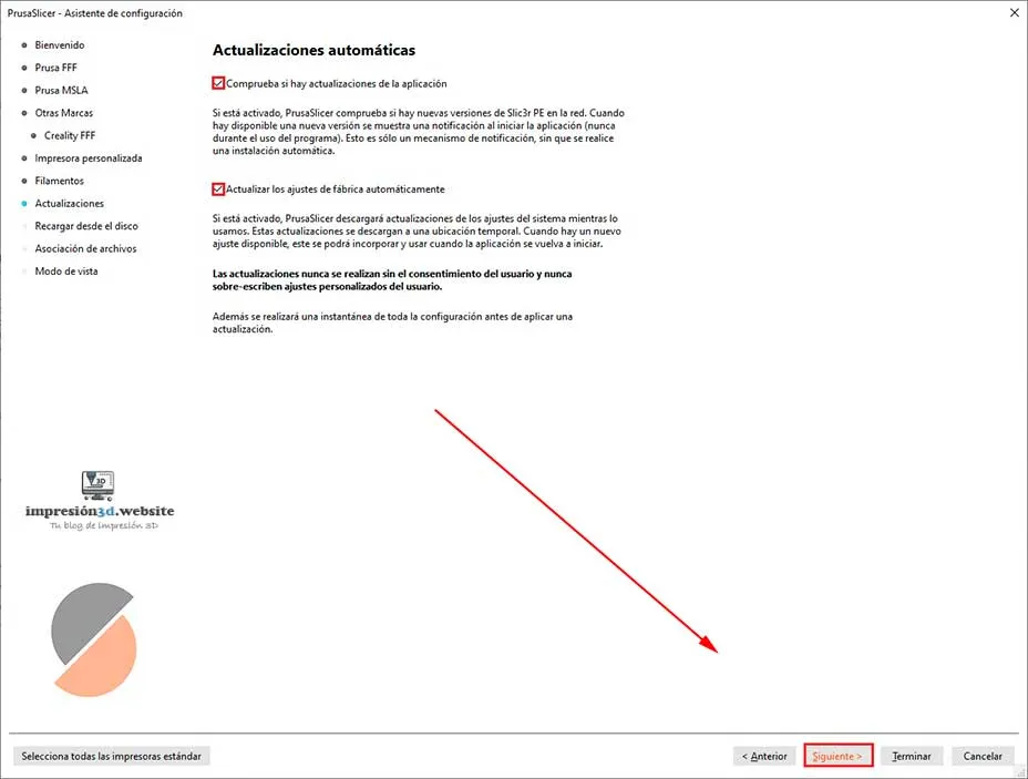Activar actualizaciones automaticas