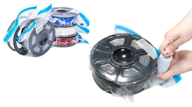 Como almacenar los filamentos de impresión 3D-bolsas al vacio