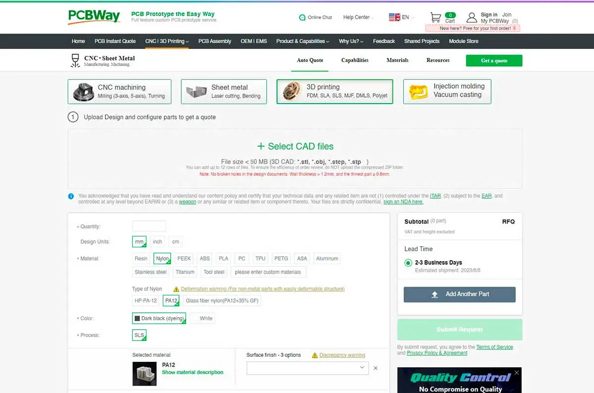 Protitpado rápido en PCBWay
