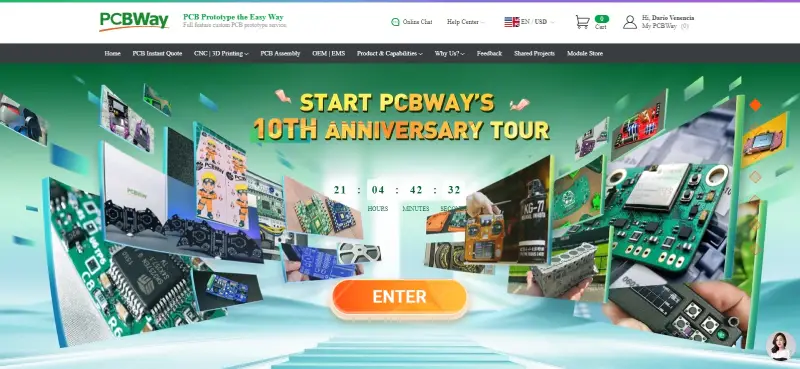 PCBWay Tour aniversario 10 años