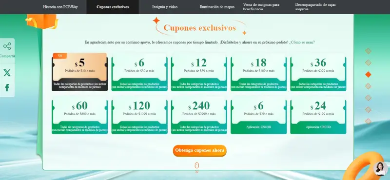 Cupones de descuentos exclusivos PCBWay