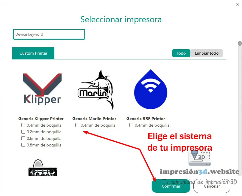 Seleccioanr impresora