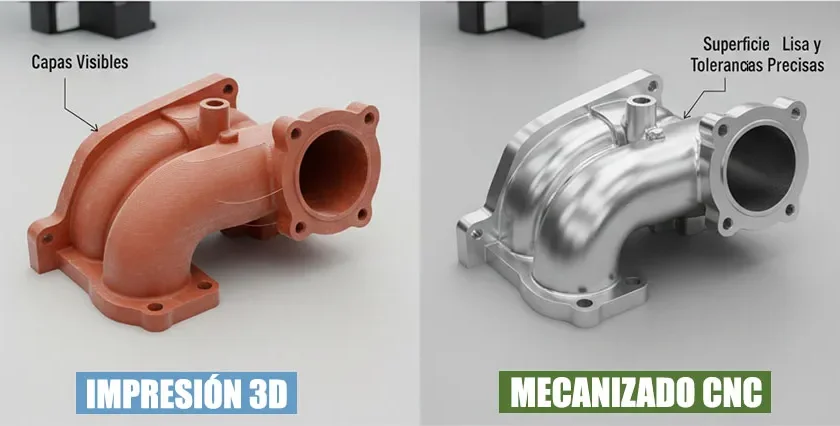 Comparativa de impresión 3D vs CNC
